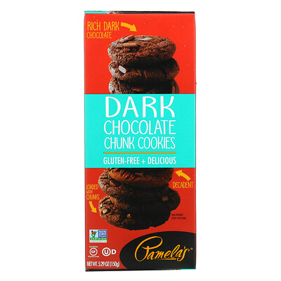 Pamela's Products Печенье кусочки темного шоколада 150 г (5 29 унции)