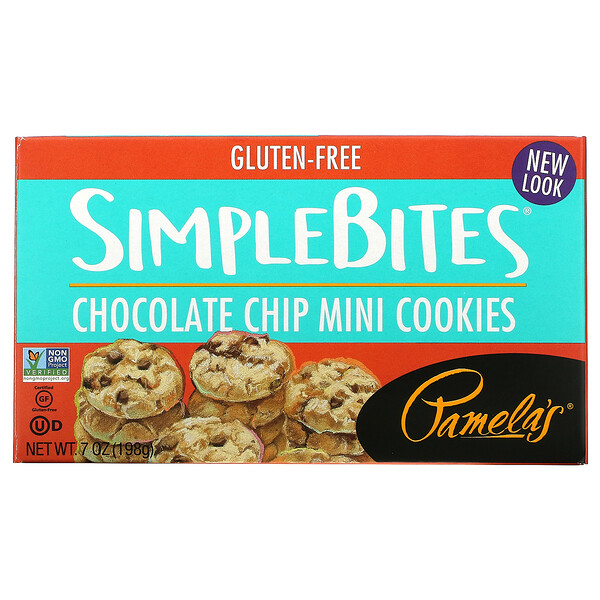 Pamela's Products, Simplebites, mini-cookies aux pépites de chocolat, 198 g.