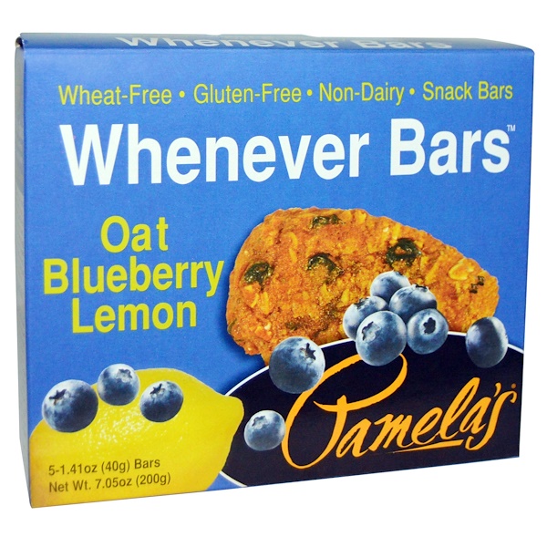 Pamela's Products, Whenever Bars, без глÑÑена, овеÑ, ÑеÑника, лимон, 5 баÑонÑиков, 40 г (1,41 ÑнÑиÑ) каждÑй