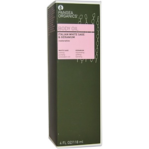 Отзывы о Пангеа Продуктс, Body Oil, Italian White Sage & Geranium, 4 fl oz (118 ml)