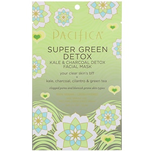 Отзывы о Пасифика, Super Green Detox, Kale & Charcoal Detox Facial Mask, 1 Mask, 0.67 fl oz (20 ml)