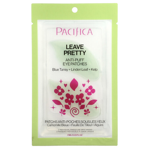 Pacifica, Leave Pretty, Anti-Puff Eye Patches, Anti-Puff-Augenpads, 2-Punkte-Maske, 7 ml (0,23 fl. oz.)