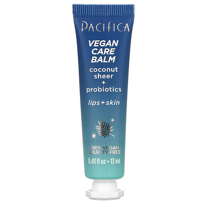 Купить Pacifica Vegan Care Balm, кокосовый бальзам + пробиотики, для губ и кожи, 13 мл (0, 43 жидк. Унции)