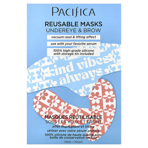 Pacifica, Wiederverwendbare Beauty-Masken für Augen- und Brauen, 3 Masken