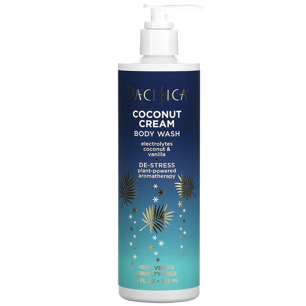 Pacifica, Coconut Cream, Body Wash, Electrolytes, Coconut & Vanilla, 12 fl oz (355 ml)