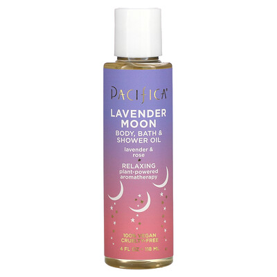 Купить Pacifica Lavender Moon, Body, Bath & Shower Oil, Lavender and Rose, 4 fl oz (118 ml)