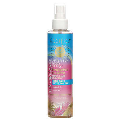 Pacifica Sun + Skincare, After Sun Body Spray, Pineapple Flower, 6 fl oz (177 ml)