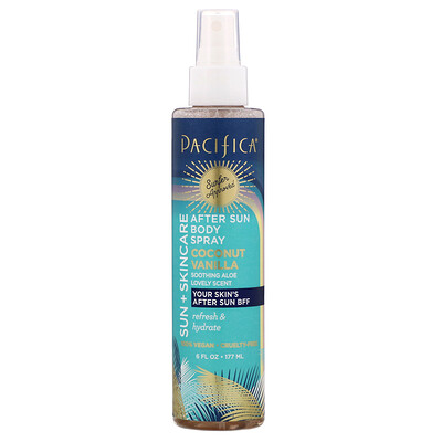 Pacifica Sun + Skincare, спрей для тела после загара, «Кокос и ваниль», 177 мл (6 жидк. унций)