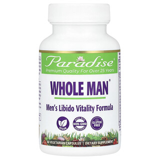 Paradise Herbs, Whole-Man，男性力比多活力配方，60 粒素食胶囊