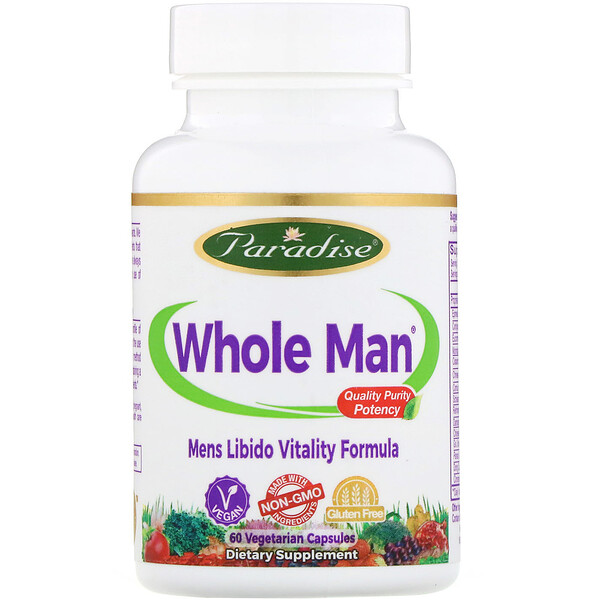 Paradise Herbs Whole Man Mens Libido Vitality Formula 60 Vegetarian 