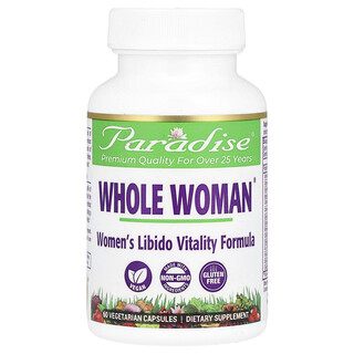 Paradise Herbs, Whole Woman®（ホールウーマン）、Women's Libido Vitality Formula、ベジカプセル60粒