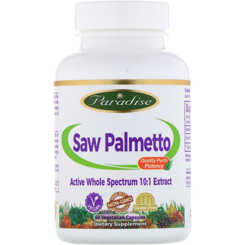 Paradise Herbs, Saw Palmetto, 60 Vegetarian Capsules iHerb