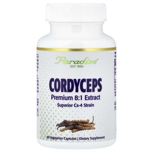 Paradise Herbs, Cordyceps, 60 vegetarische Kapseln (400 mg pro Kapsel)