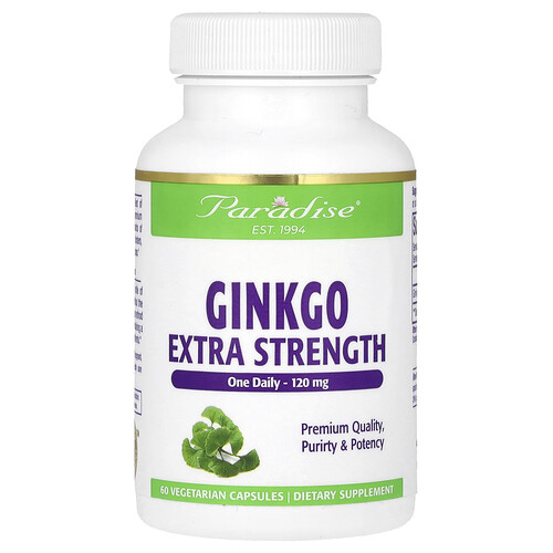 Paradise Herbs, Ginkgo, 120 mg, 60 Vegetarian Capsules