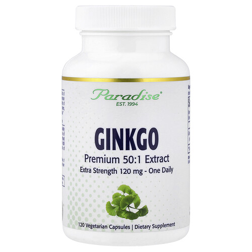 Paradise Herbs, Ginkgo, 120 mg, 120 pflanzliche Kapseln