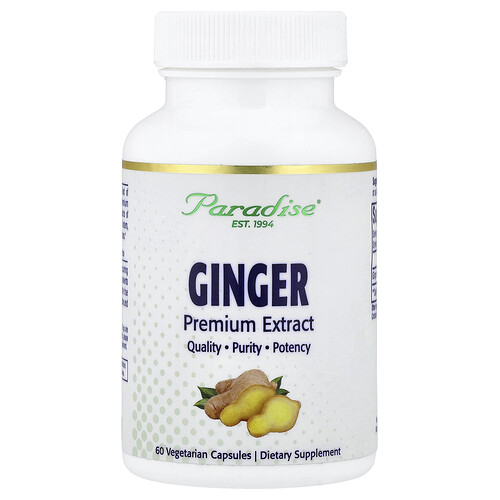 Paradise Herbs, Jengibre, 60 cápsulas vegetales (250 mg por cápsula)