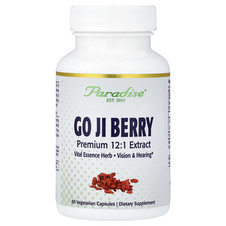 Paradise Herbs, Goji Berry, 60 Vegetarian Capsules (400 mg Per capsule)