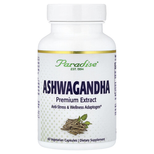 Paradise Herbs, Ashwagandha, 60 cápsulas vegetales (250 mg por cápsula)