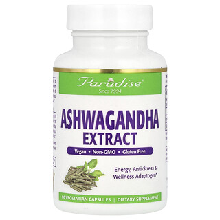 Paradise Herbs, Extracto de ashwagandha, 60 cápsulas vegetales (250 mg por cápsula)