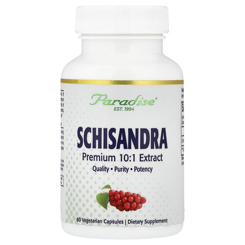 Paradise Herbs, Schisandra, 60 pflanzliche Kapseln (250 mg pro Kapsel)