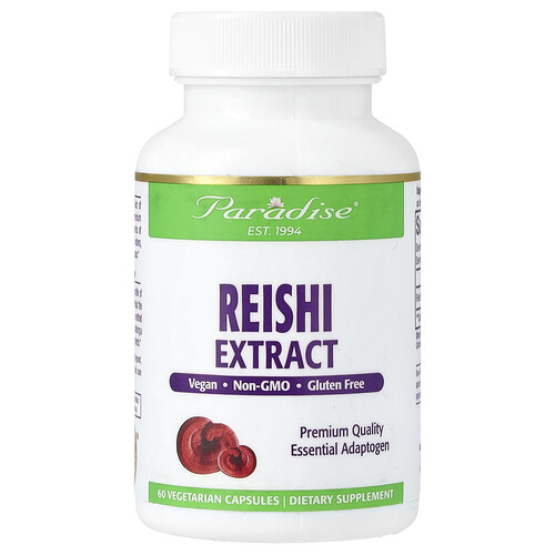 Paradise Herbs Reishi Extract, 60 Vegetarian Capsules (400 mg per Capsule)