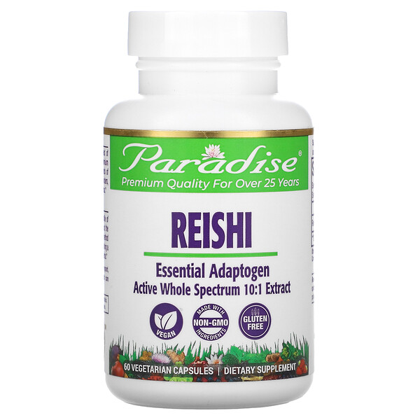 Paradise Herbs‏, Reishi, Red Ling Zhi, 60 כמוסות צמחיות