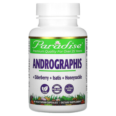 

Paradise Herbs Andrographis 60 Vegetarian Capsules