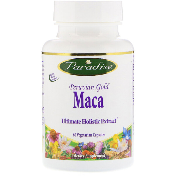 Paradise Herbs, Перуанское золото, мака, 60 вегетарианских капсул