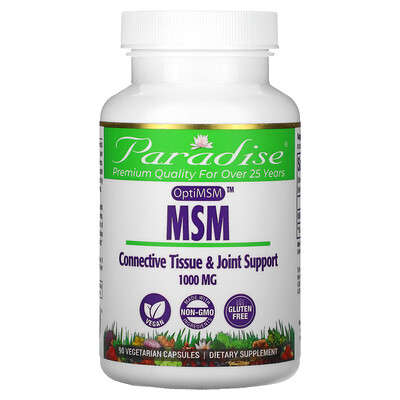 

Paradise Herbs MSM 1 000 mg 90 Vegetarian Capsules