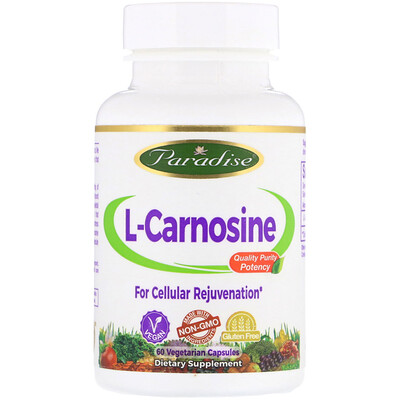 Paradise Herbs L-карнозин, 60 вегетарианских капсул