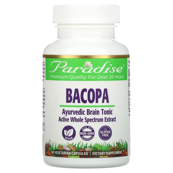 Paradise Herbs‏, Bacopa, 60 כמוסות צמחוניות