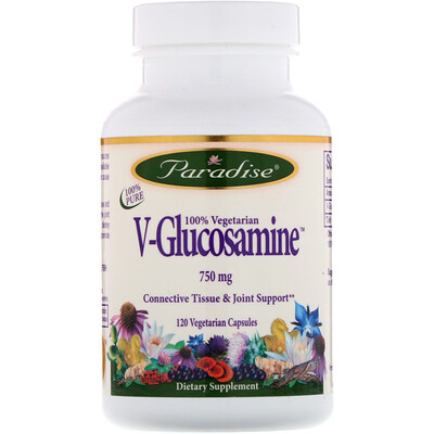 Paradise Herbs V-глюкозамин, 750 мг, 120 капсул