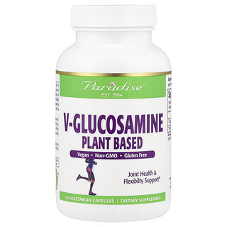 Paradise Herbs, V-Glucosamine, op plantenbasis, 120 vegetarische capsules (750 mg per capsule)
