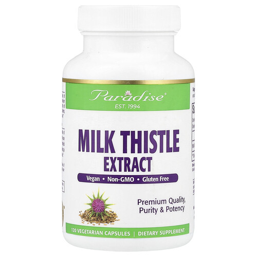Paradise Herbs, Extrait de chardon-Marie, 120 capsules végétariennes (250 mg pièce)