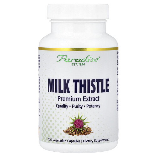 Paradise Herbs, Cardo mariano, 120 cápsulas vegetales (250 mg por cápsula)