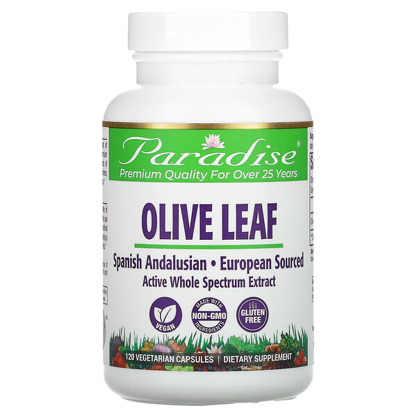 Paradise Herbs‏, Olive Leaf, 120 Vegetarian Capsules