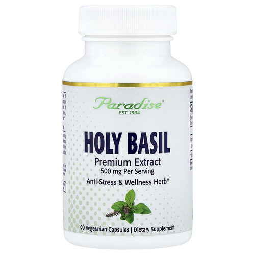 Paradise Herbs, Holy Basil, Heiliges Basilikum, 60 pflanzliche Kapseln (250 mg pro Kapsel)