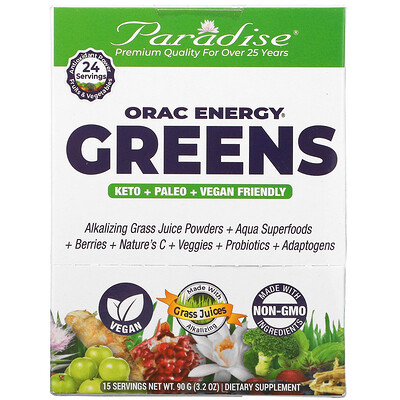 

Paradise Herbs ORAC Energy Greens 15 Packets 6 g Each