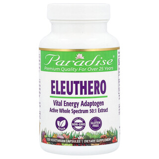 Paradise Herbs, Eleuthero, 120 cápsulas vegetales (250 mg por cápsula)