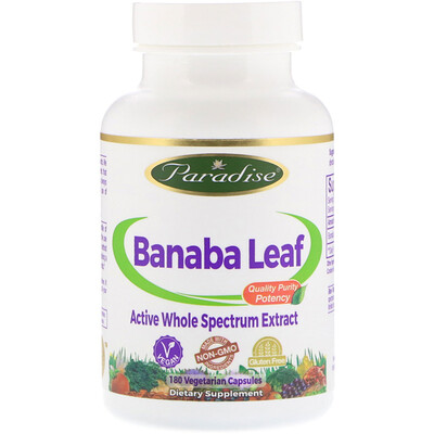 Paradise Herbs Banaba Leaf, 180 вегетарианских капсул