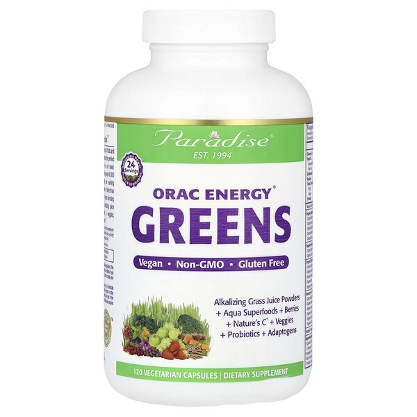 Paradise Herbs ORAC Energy® Greens, 120 Vegetarian Capsules