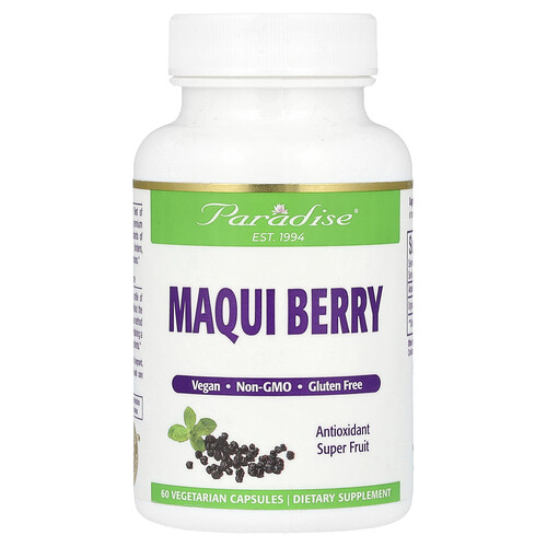 Paradise Herbs Maqui Berry, 60 Vegetarian Capsules (400 mg per Capsule)