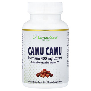 Paradise Herbs, Camu-Camu-Extrakt, 400 mg, 60 pflanzliche Kapseln