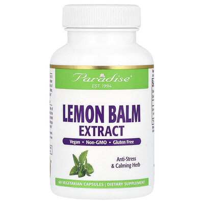 Paradise Herbs, Extracto de toronjil, 60 cápsulas vegetales (300 mg por cápsula)