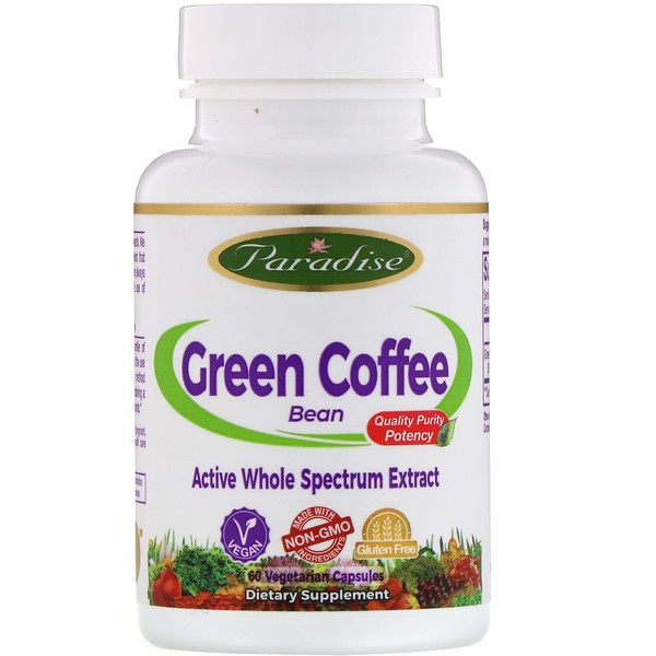 Paradise Herbs, Green Coffee Bean, 60 Vegetarian Capsules iHerb