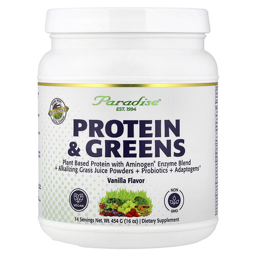 Paradise Herbs, Protein & Greens, Proteine und Gemüse, Vanille, 454 g (16 oz.)
