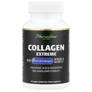 Paradise Herbs, Collagen Extreme® com BioCell Collagen®, OptiMSM® e Nature's C®, 60 Cápsulas