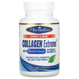 Paradise Herbs, Collagen Extreme com BioCell Collagen, OptiMSM & Nature's C, 120 Cápsulas