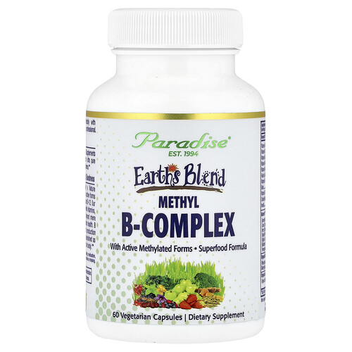 Paradise Herbs Earth's Blend, Methyl B-Complex, 60 Vegetarian Capsules