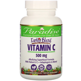 Paradise Herbs, Earth's Blend, Vitamin C, 500 mg, 90 Vegetarian Capsules